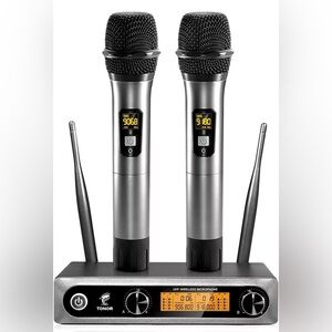 Karaoke Black Portable Audio System with Microphones